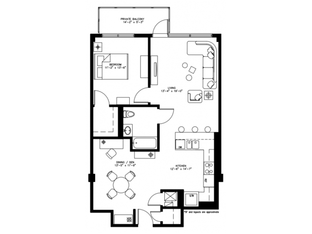 1 Bed 1 Bath/Den - 1241 N. Milwaukee