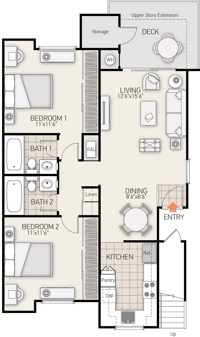 Floorplan - Berkeley-Columbia Court Apartments