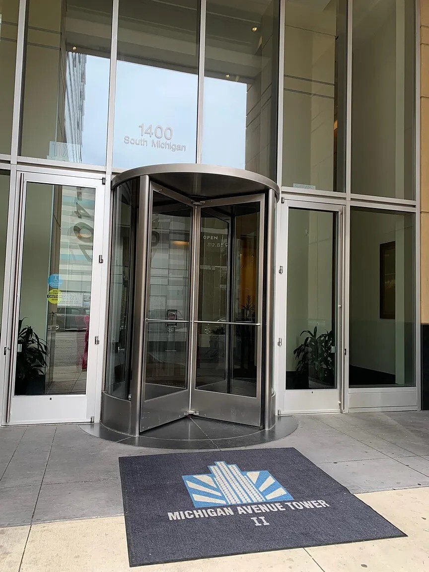 Main entrance - 1400 S Michigan Ave