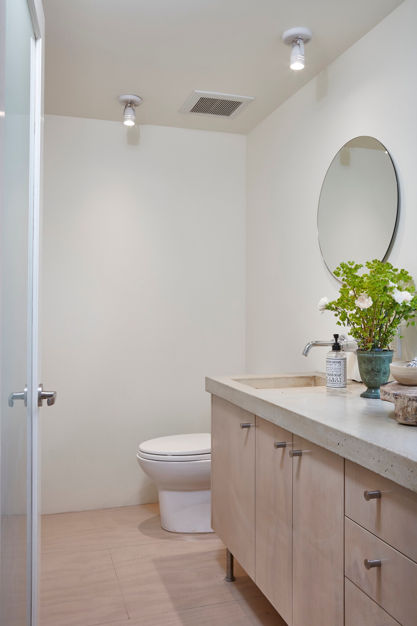 Powder room off the kitchen - 703 Palms Blvd