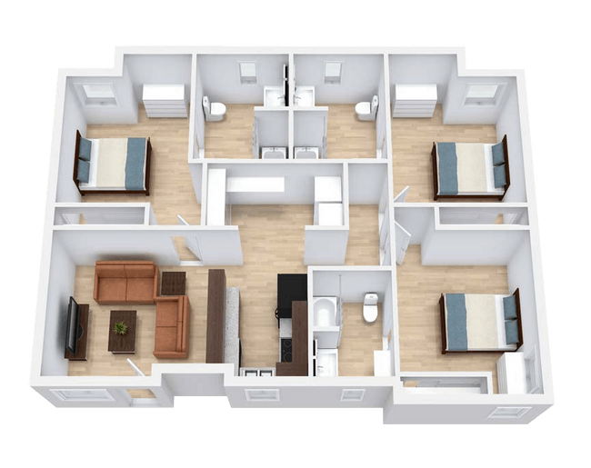 3 bed 3 bath floor plan - Wolf Run