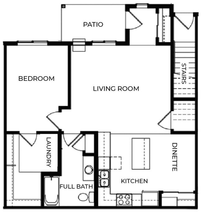1 Bedroom, 1 Bathroom Lower Unit - West Side Apartments