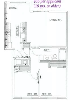2BR/1BA - Town Center Apartments