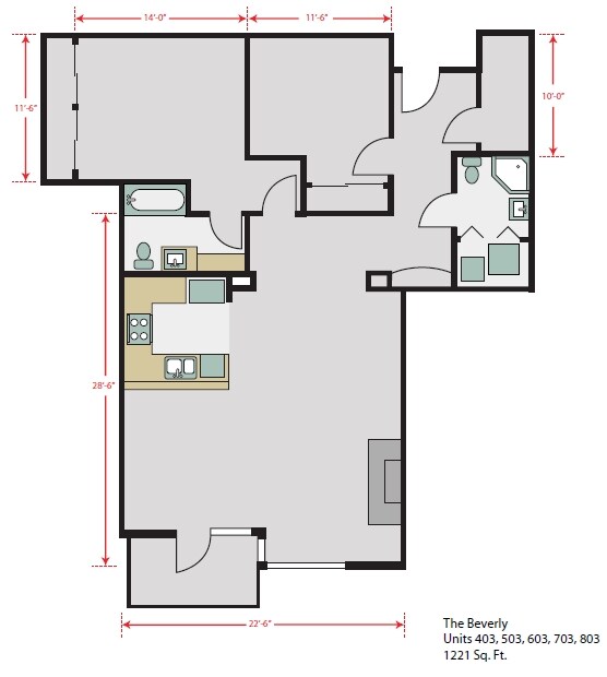 1BR/1.5BA - The Roberson