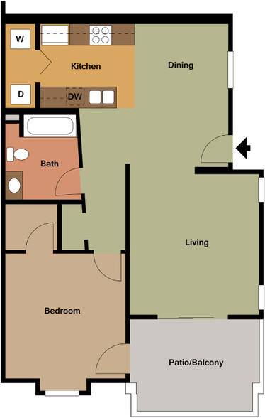 Floorplan A1-A2 | 709-733 Sq Ft - Forge Homestead Apartments