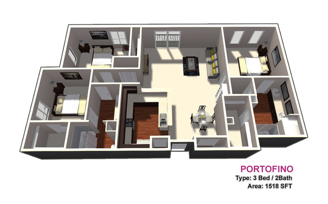 3 BED / 2 BATH - Portofino at Las Colinas