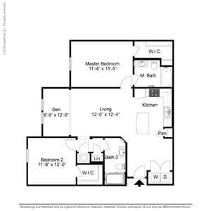 B1-S-2 Bedroom-1155 sf-2/2 - Preserve Parc
