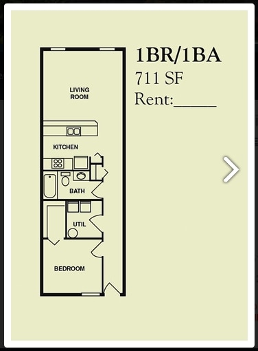 1BR/1BA - River Walk Apartments
