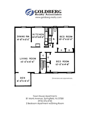 2BR/1BA - Town House Apartments