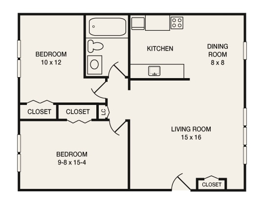 2BR/1BA - Delafield Courtyard