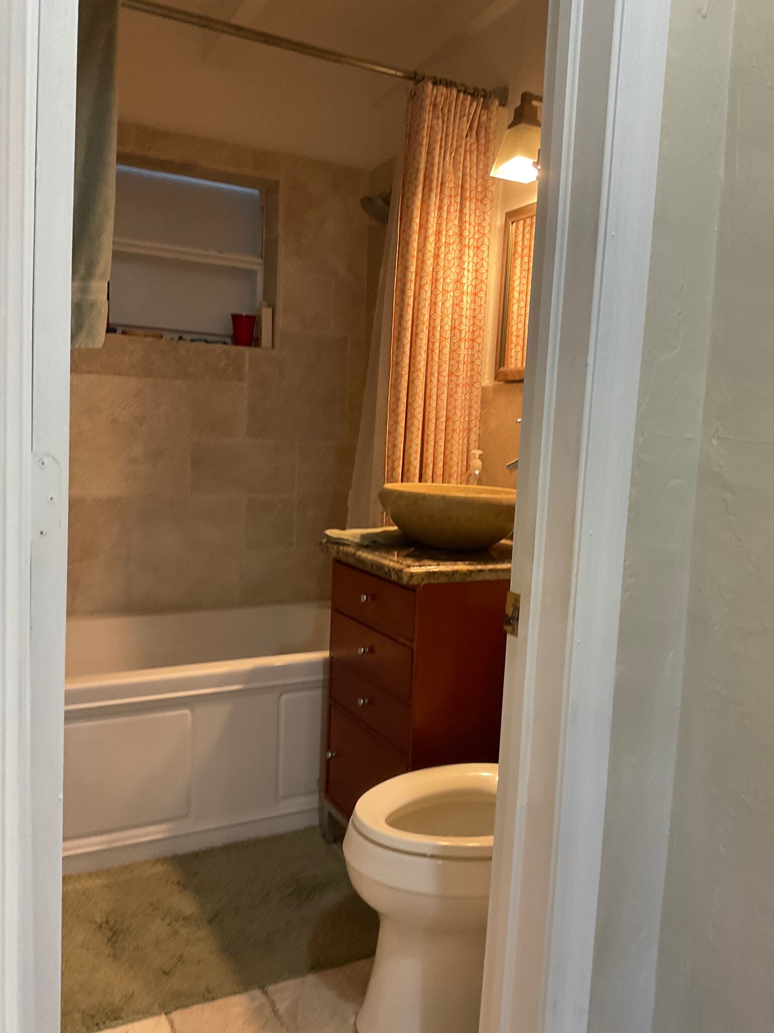 Marble stone bathroom with tub and shower. - 6364 SW 33rd St