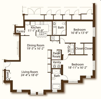 2BR/2.5BA - Park View Condo
