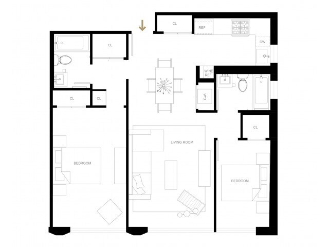 2 bed 2 bath B2-R - The Chelsea