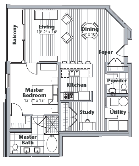 1BR/1.5BA - The Sage