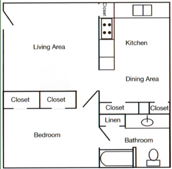 1BR/1BA - Palm Bluff Apartments