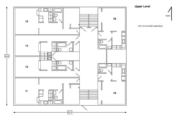Upper Level Floor Plan - 1415 1st Avenue Apartments