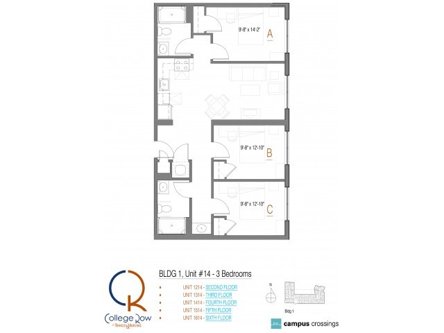 3 Bedroom - Campus Crossings at College Row