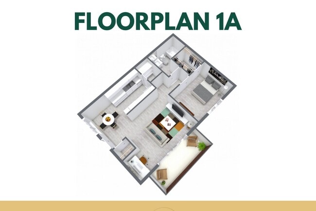 Our sample floorplan 1A - Plum Orchard Apartments
