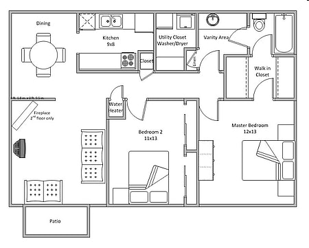 2BR/1BA - East Gate Apartments