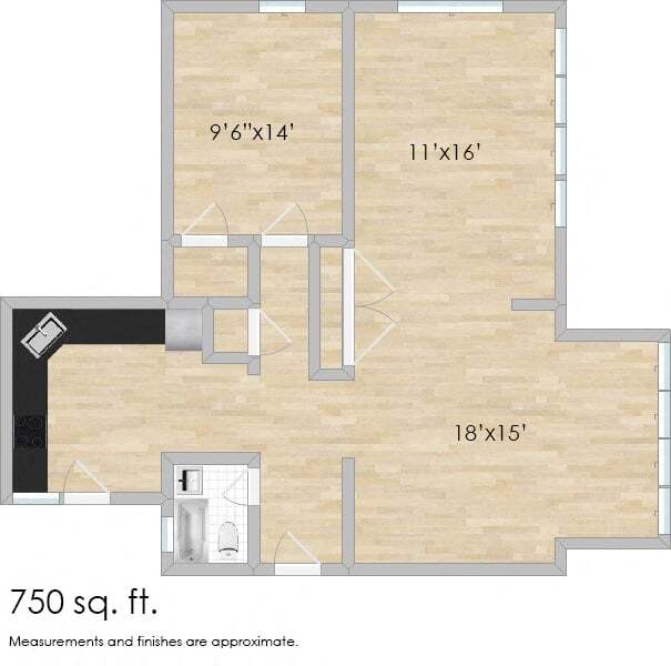 Floorplan - 302-312 Washington Blvd. and 337-345 S. Cuyler Ave.