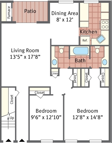 Two Bedroom First Floor - Hollidaysburg Manor