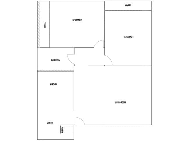 2 bedroom floorplan - Garden Grove Apartments