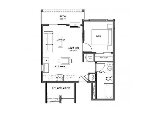 1 Bedroom Building 1 - Skyles Apartments