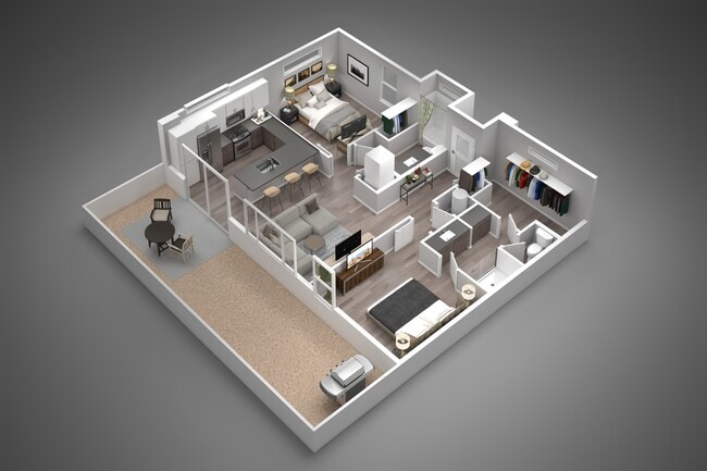 2B - 2x2 Floor Plan - The Flats at Jasper