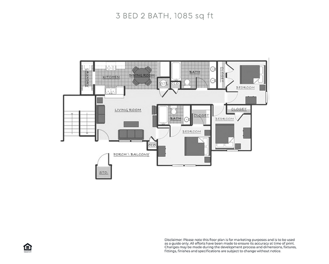 3Bed 2Ba 1085 Sqft.png - Z - Chapel Ridge