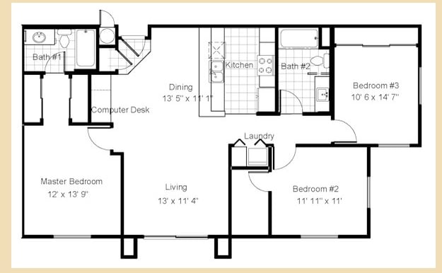 3BR/2BA - Parke Orcutt Apartments