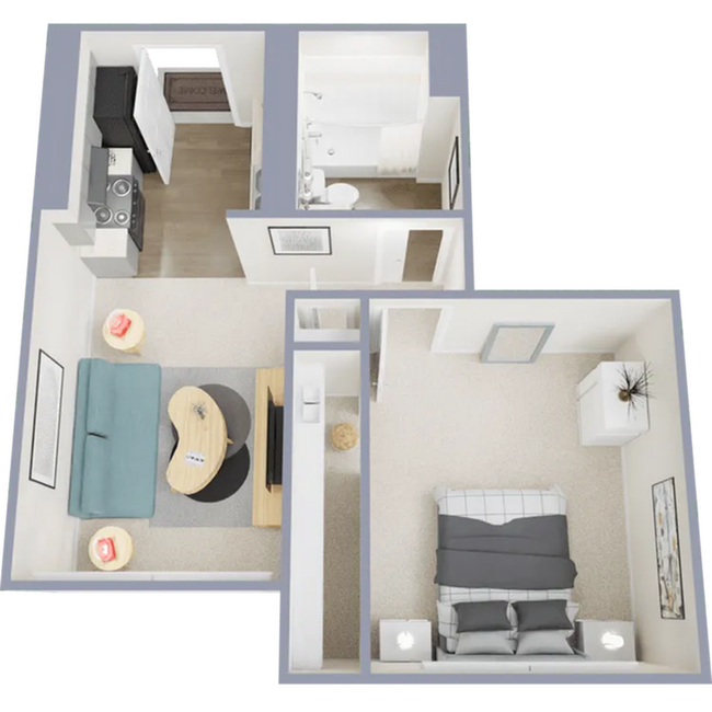 One bedroom, one bath, 525 square foot apartment - Signature at Promontory Pointe