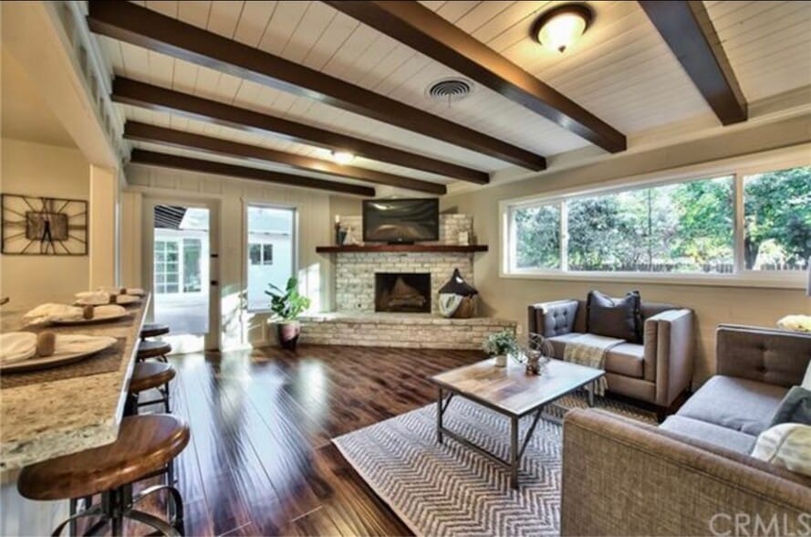 Charming flex room with fireplace, ideal for family gatherings or formal dining - 332 E Deodar St