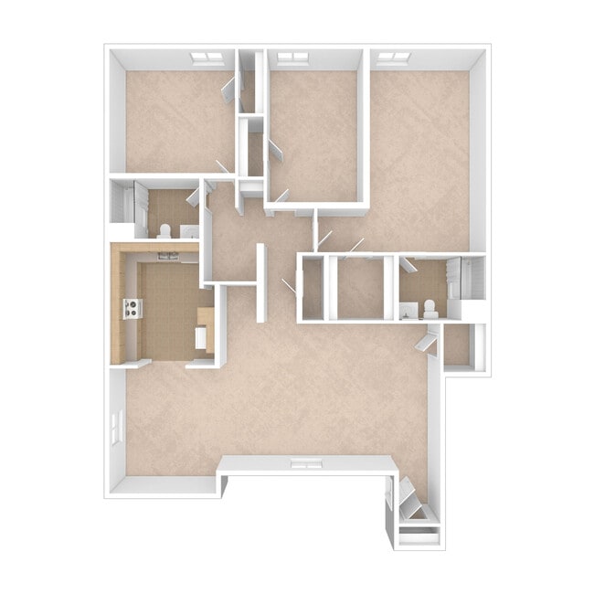 Three Bedroom - 1231 sq. ft. - Beechwood - Beechwood & Beechwood Terrace Apartments