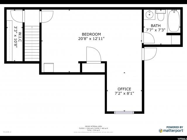 Upstairs floorplan - 282 W 960 S Apt A