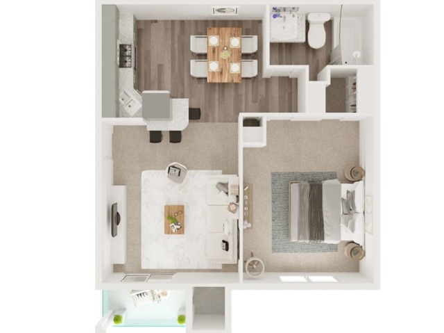 One Bed One Bath 577 Square Feet - 5Fifty Apartments