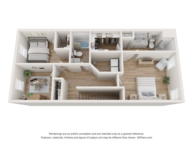 3 Bedroom Floor Plan - Elio at Research Park