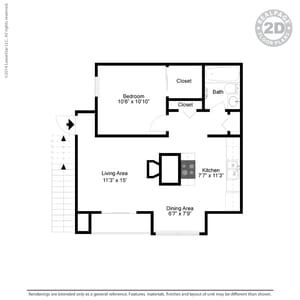 1BR/1BA - The Carmen