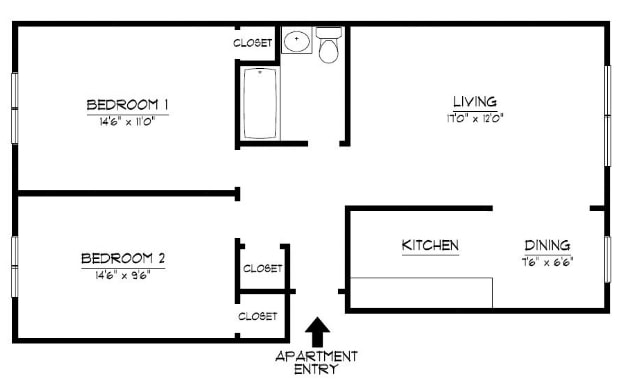 2BR/1BA - Argyle Court