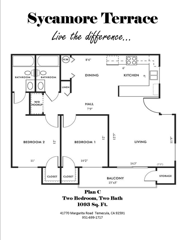 Floorplan - Sycamore Terrace Apartments