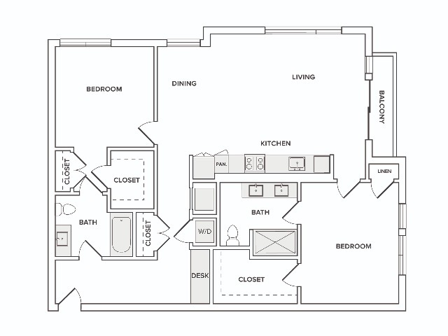 B10 2 bedroom floor plan - Modera Founders Row