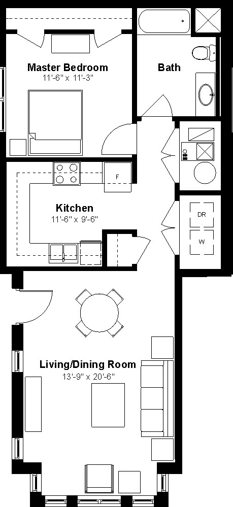 1BR/1BA - Emerson Square Apartments