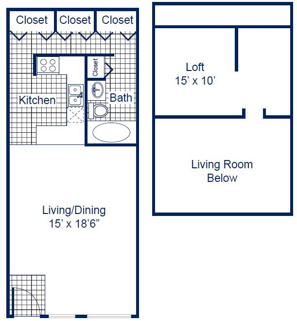 A5 - 1x1 Medium Loft sq ft 690-690 - Briarwood Hills