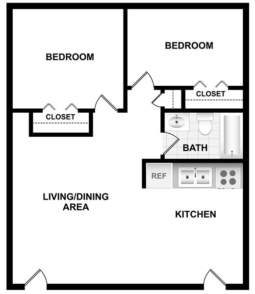 2BR/1BA - Highland Village Apartments