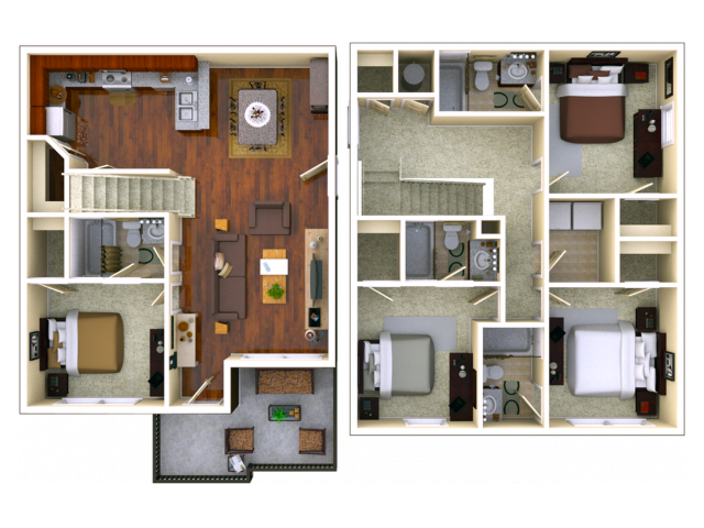 Courtyard 4 Bedroom 4 Bathroom - The Brexx at Louisville