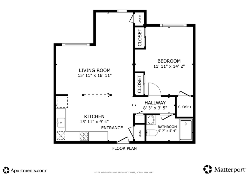 1BR, 1BA - 694SF - Regency Manor