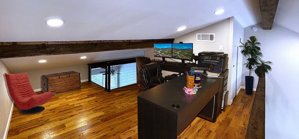 Loft seen here as an office - 6724 Eastridge Dr
