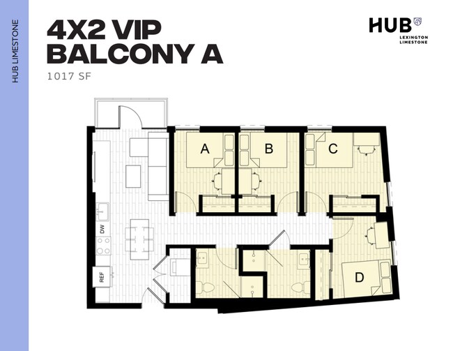 4x2 VIP Balcony A - Hub Limestone