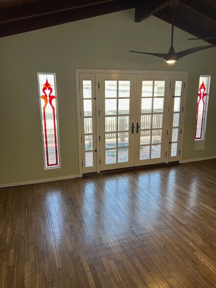 Living Room French Doors from Kitchen - 226 Palm Dr