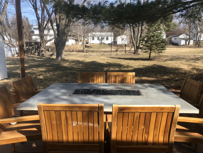 Deck, yard, fire table - 1302 E Bloomington St