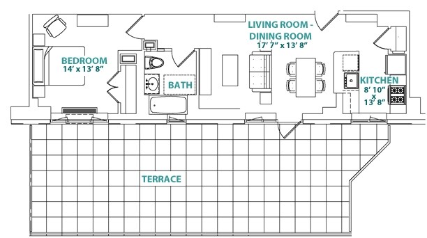 1BR/1BA - The Graduate Center Apartments